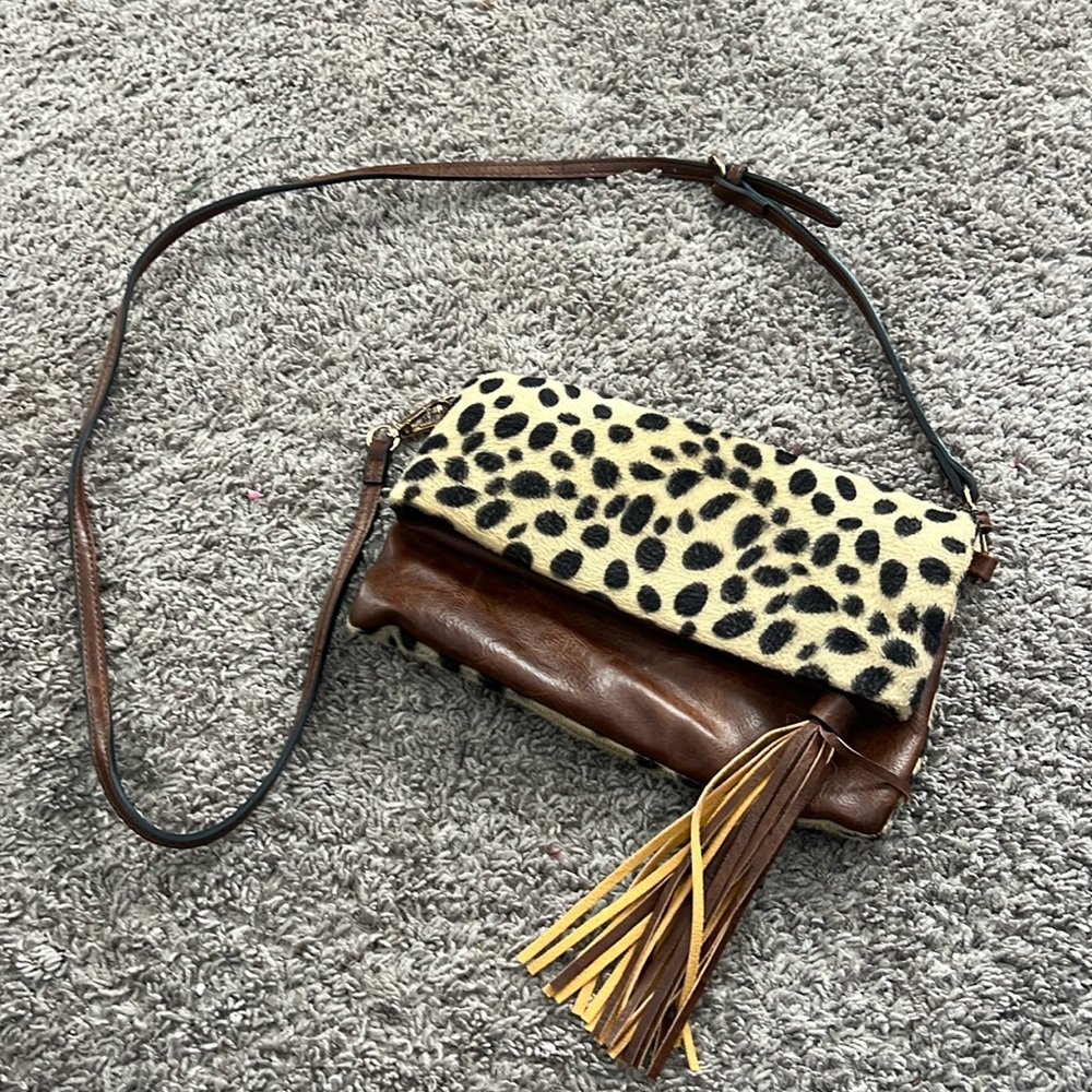 Animal print and brown purse